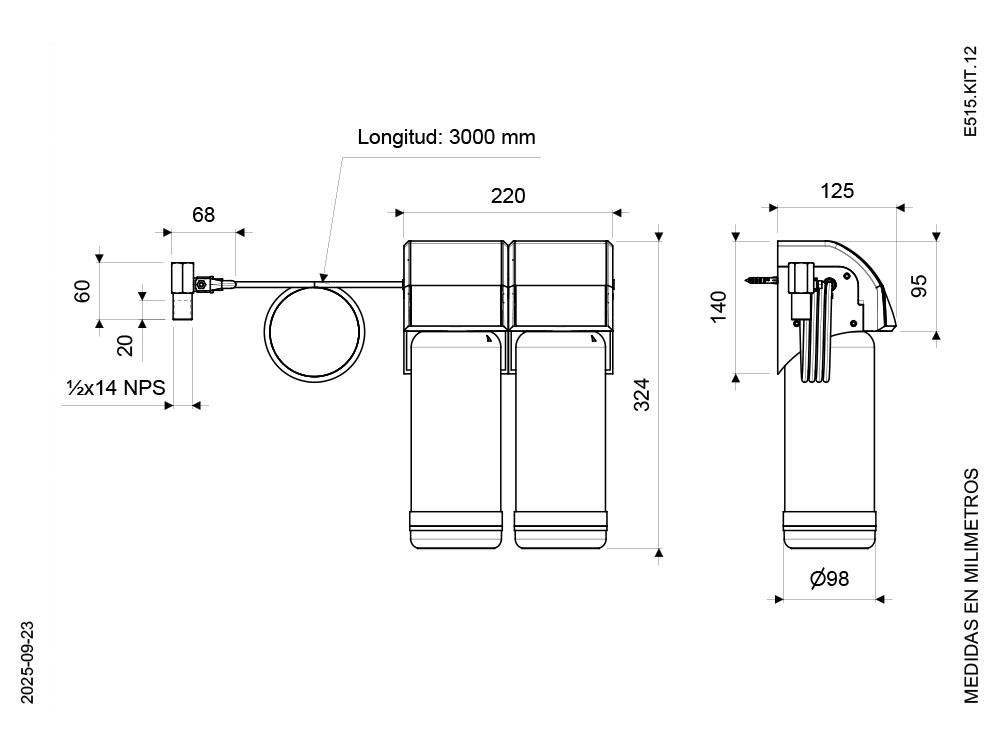 Plano de dimensiones